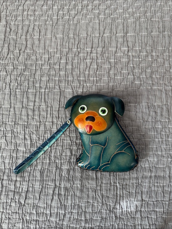Handbags - Leather Hand Stitched Dog Keychain Wallet